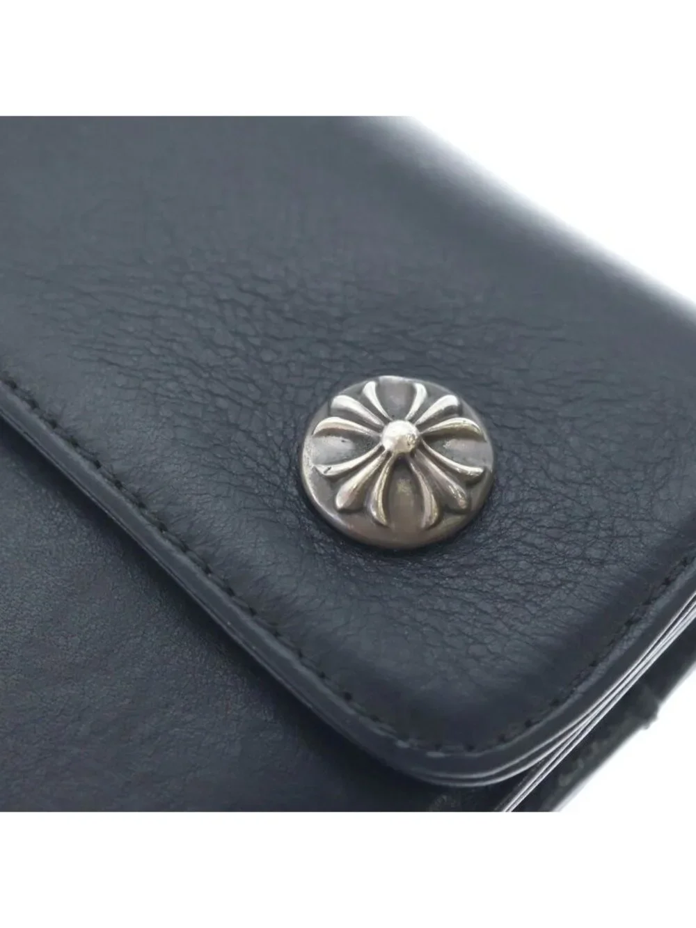 Chrome Hearts Wave Leather Wallet Black